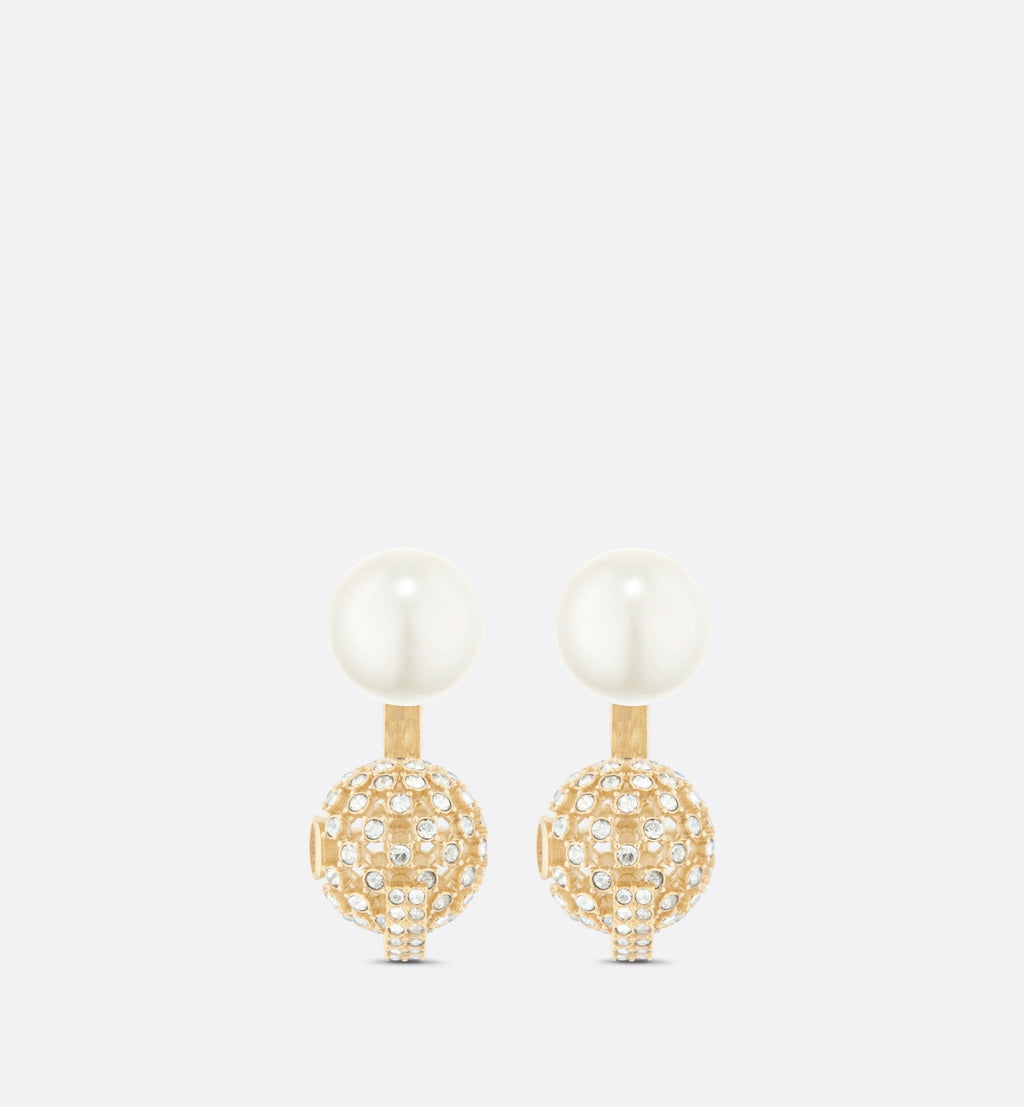 18K Dior Tribales White Resin Pearls Earrings