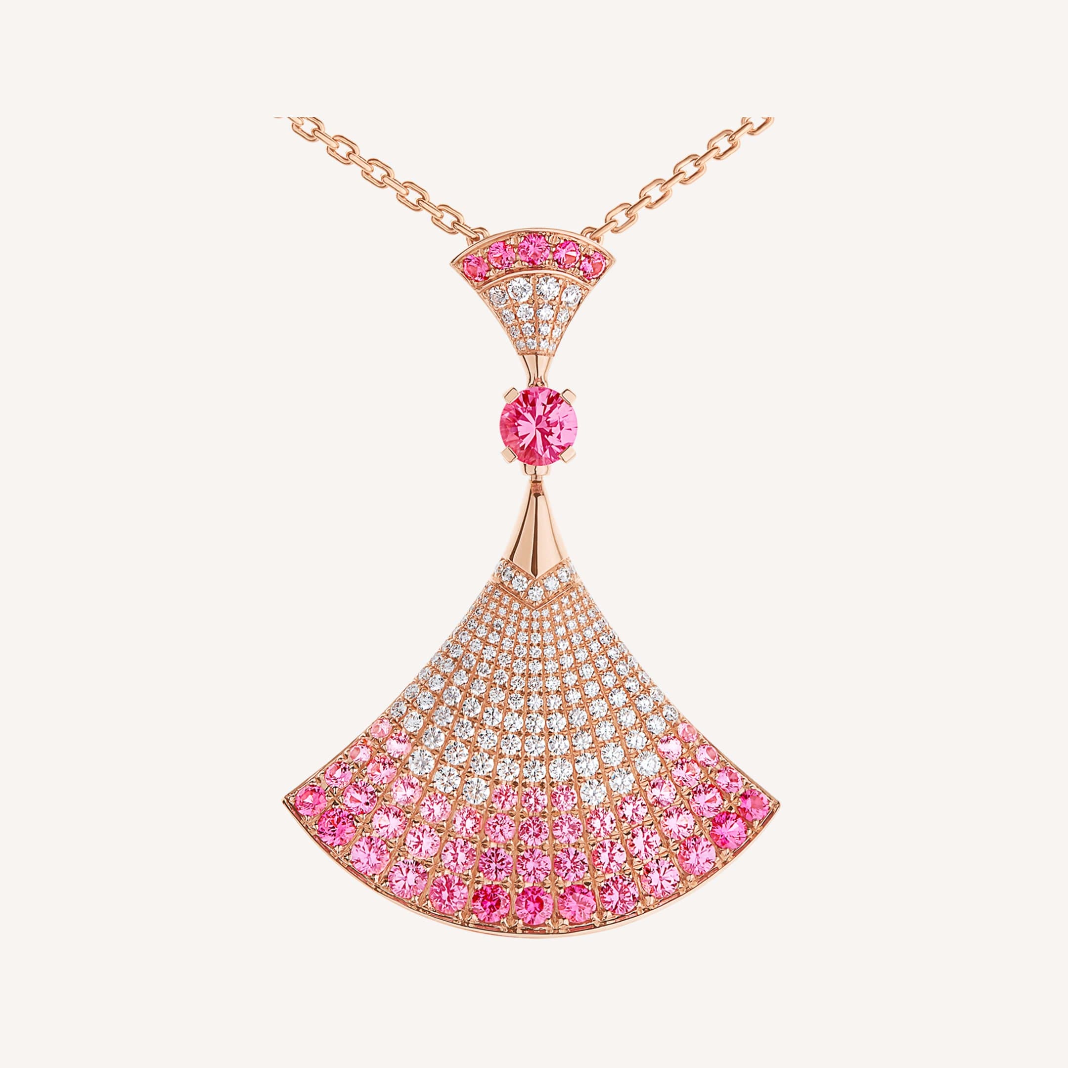 18K BVLGARI DIVAS' DREAM Pink Diamonds Necklace
