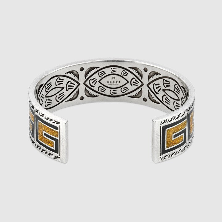 Double Gucci Cube Yellow Wide Bracelet