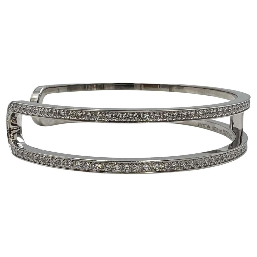 18K Ever Chain D¡¯ancre Cuff Diamond Hermes Bracelet