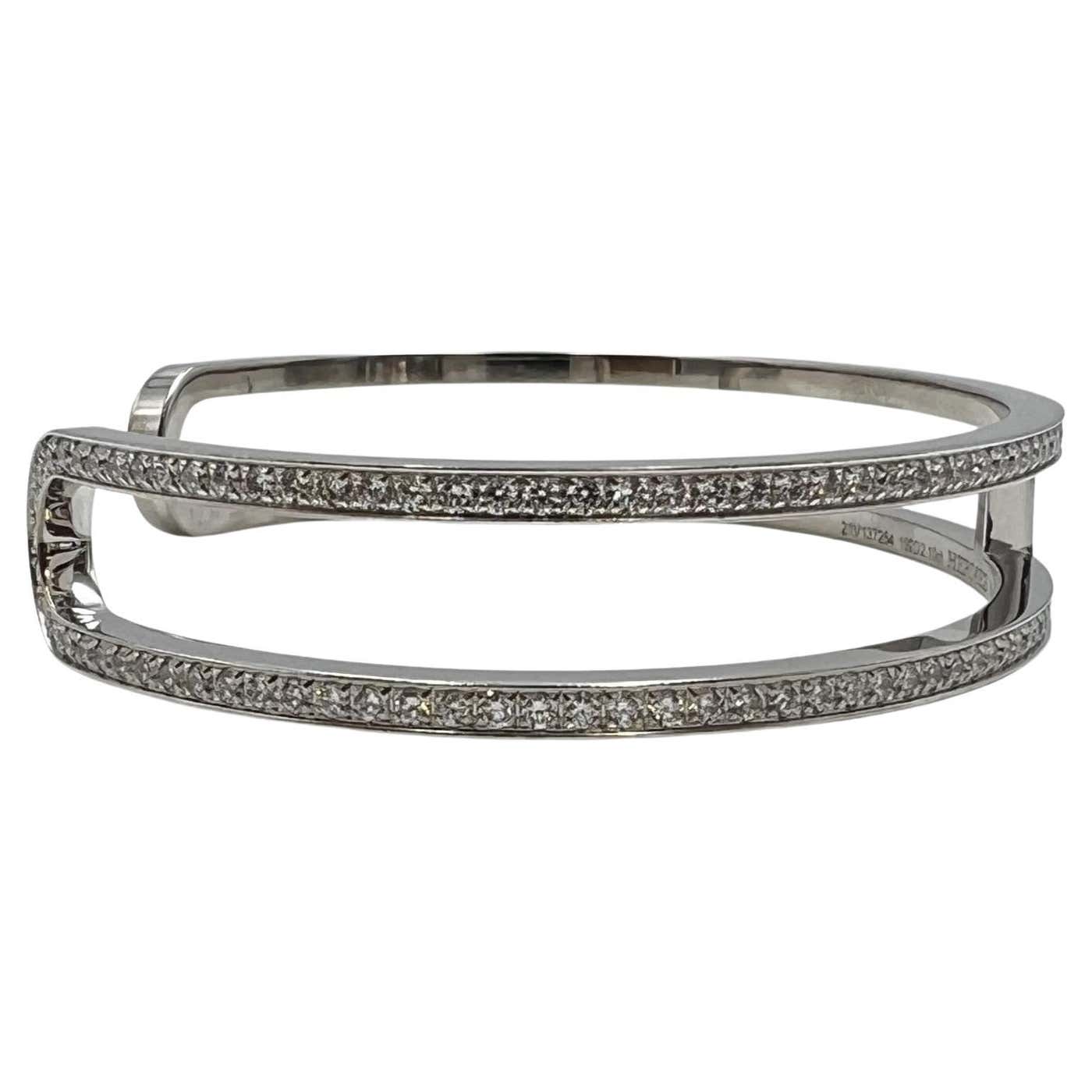 18K Ever Chain D¡¯ancre Cuff Diamond Hermes Bracelet