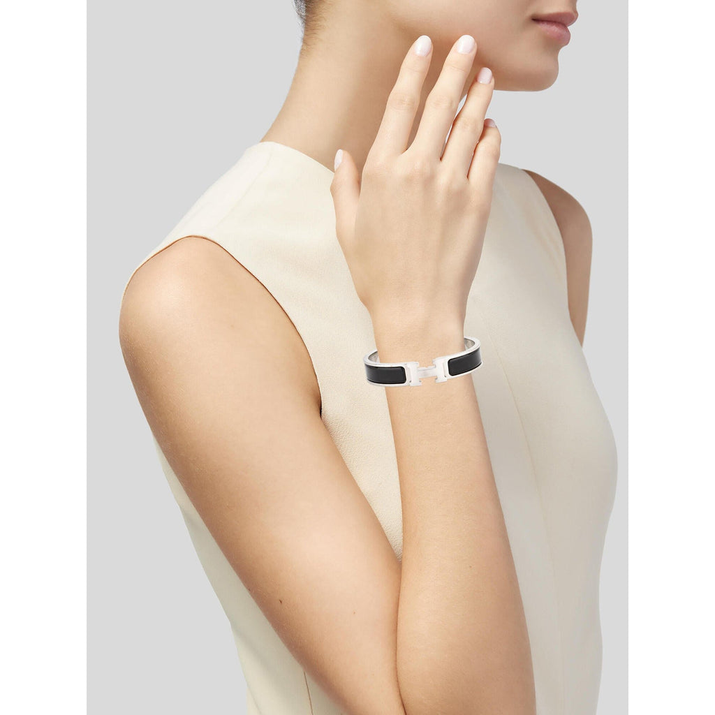 18K Clic Hermes Black Bracelet