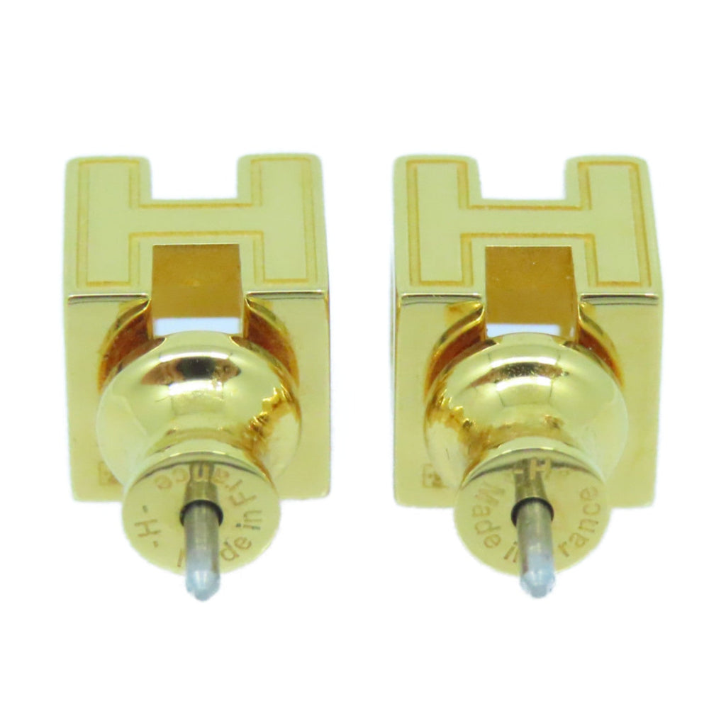 18K Cage D'H White Hermes Earrings