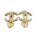 18K Classic  Chanel Diamond Heart Earrings