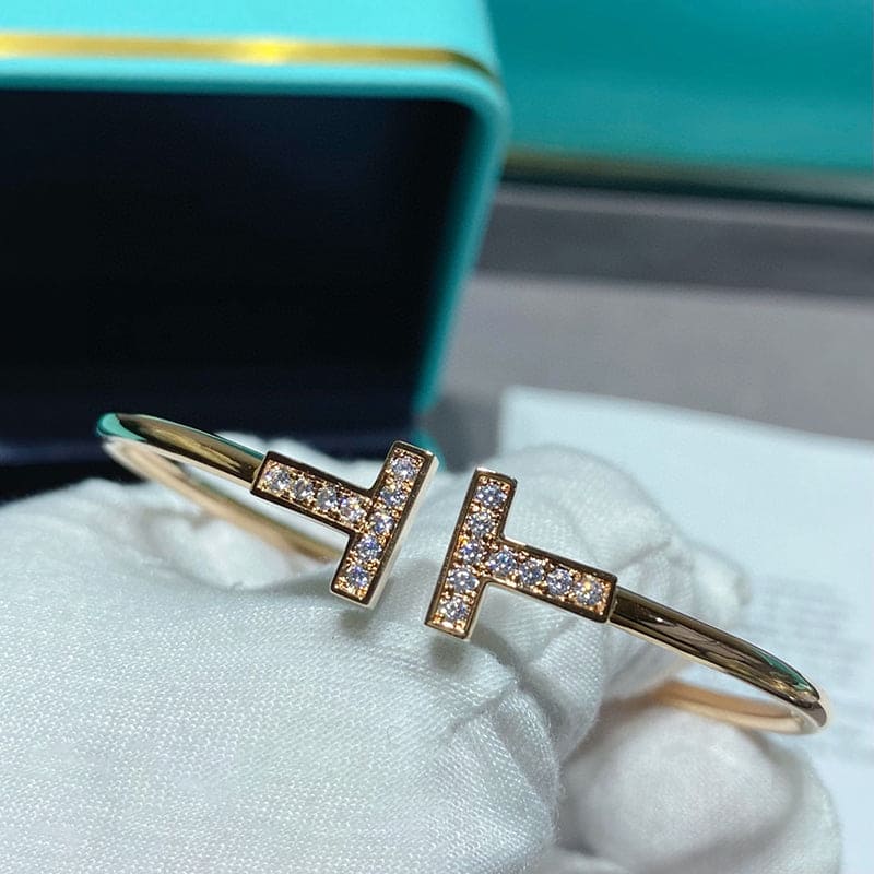 18K Tiffany Diamond Wire Bracelet