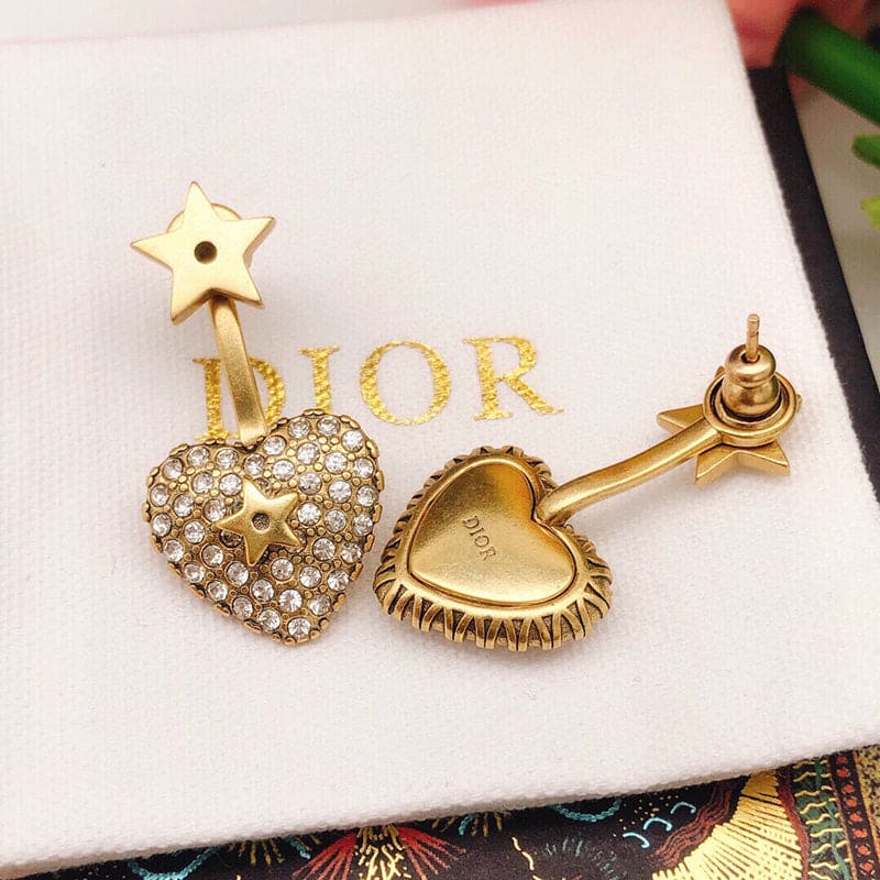 18K Dior Star & Heart Earrings