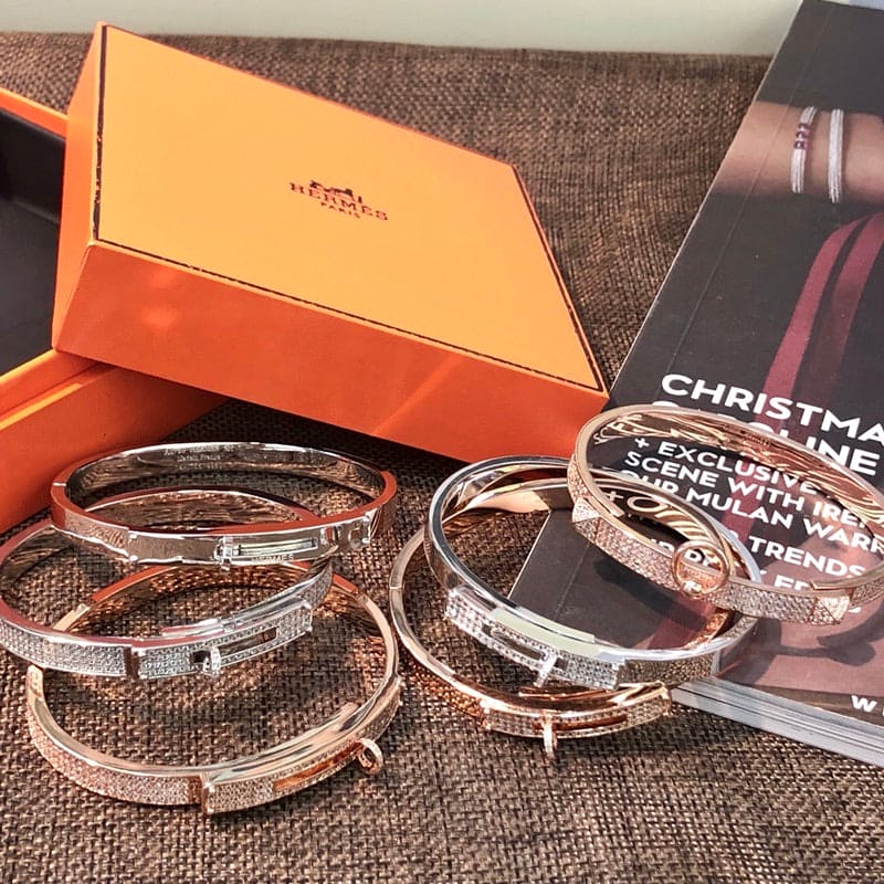 18K Rose Gold Kelly Diamonds Hermes Bracelet