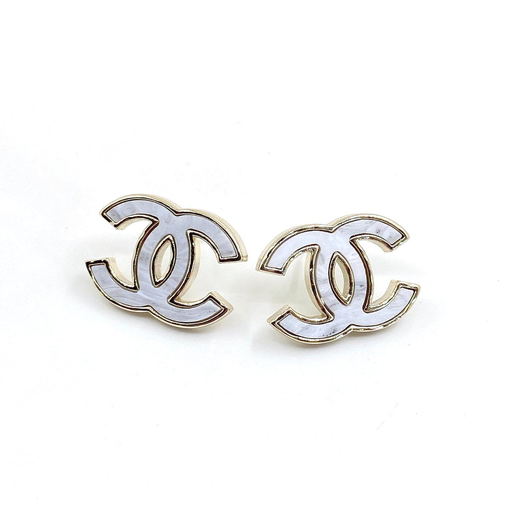 18K  Chanel Marble Earrings