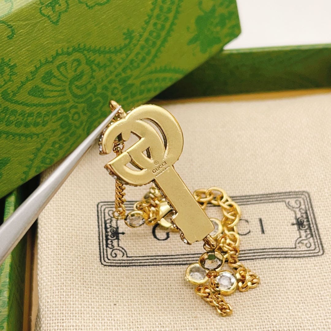 18K Double Gucci Crystal Key Bracelet