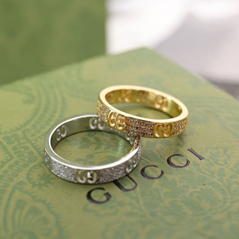 18K Double Gucci Icon Full Diamonds Ring