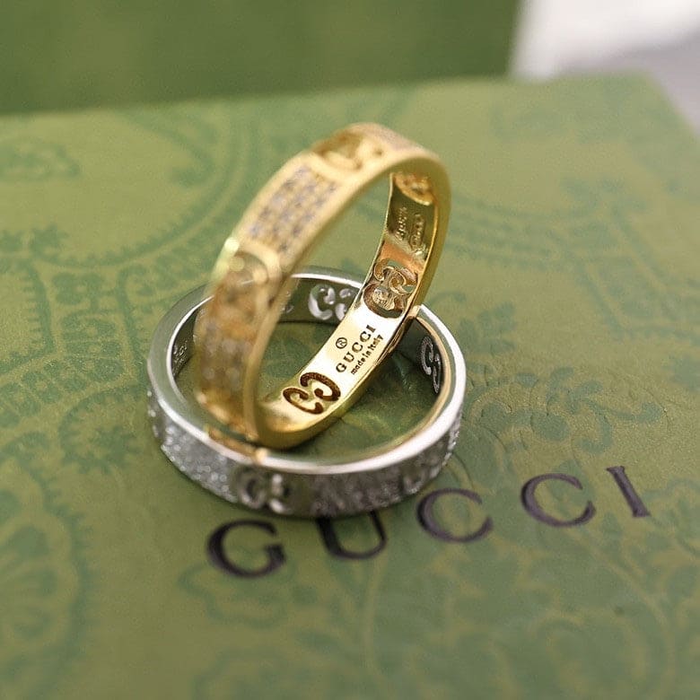18K Double Gucci Icon Full Diamonds Ring