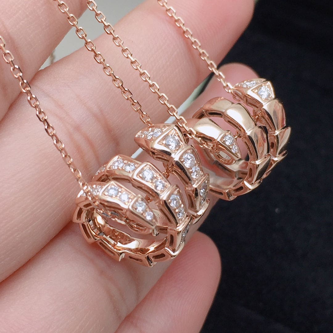 18K BVLGARI Serpenti Viper Pave Diamonds Necklace