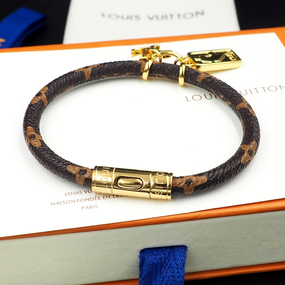 18K Louis Vuitton NBA Hang It Leather Bracelet