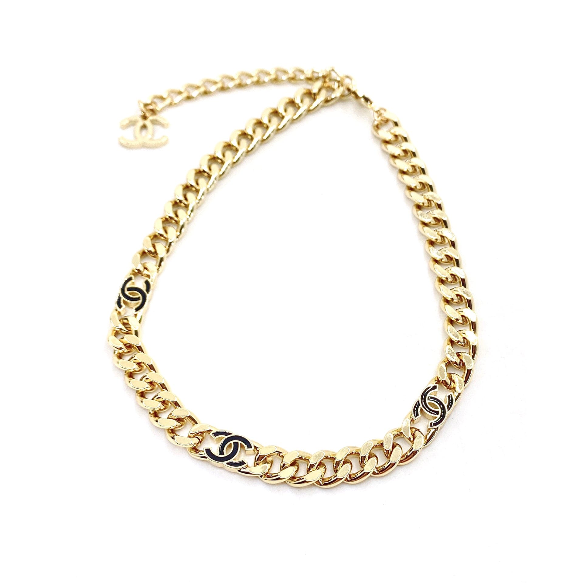 18K Black  Chanel Chain Necklace