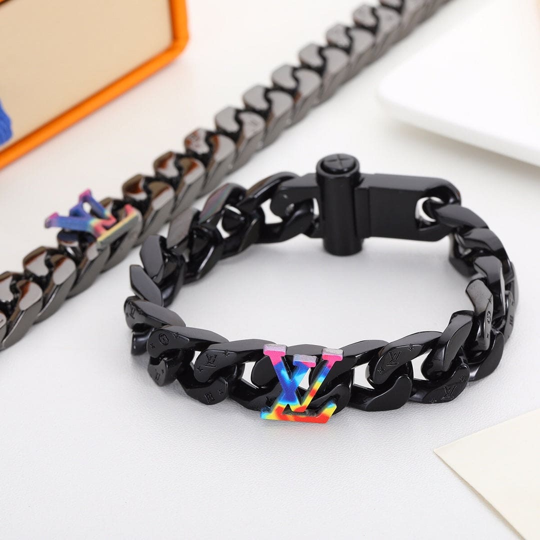 18K Louis Vuitton Rainbow Chain Link Bracelet