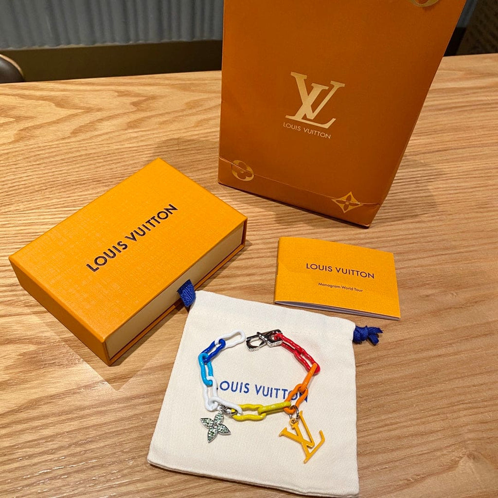 18K Louis Vuitton Rainbow Ceramic Chain Bracelet