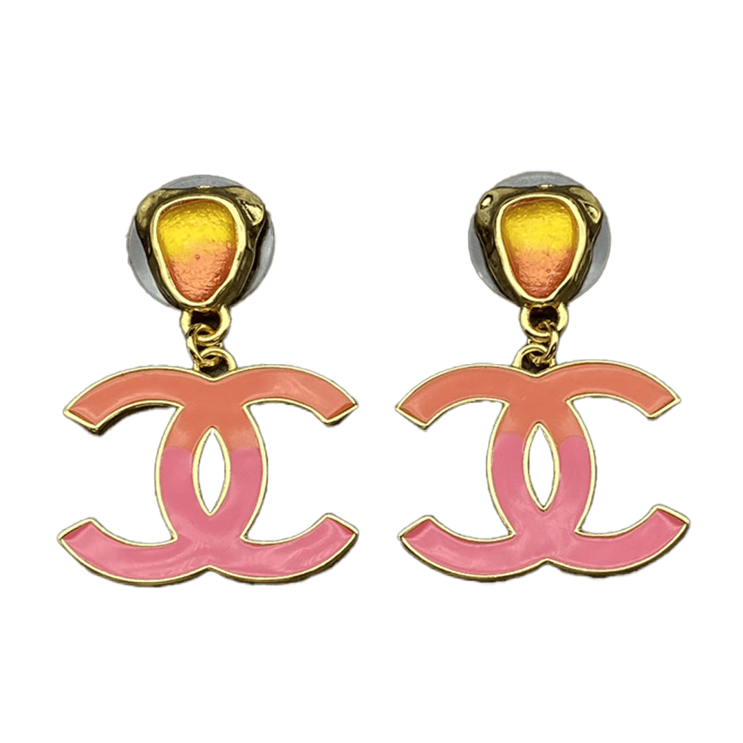 18K Classic Pink  Chanel Dangle Earrings