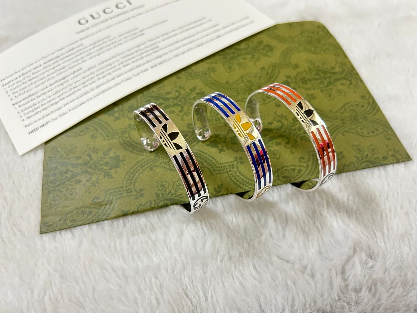 Double Gucci x Adidas Cuff Blue Bracelet