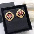 18K  Chanel Heart Vintage Earrings