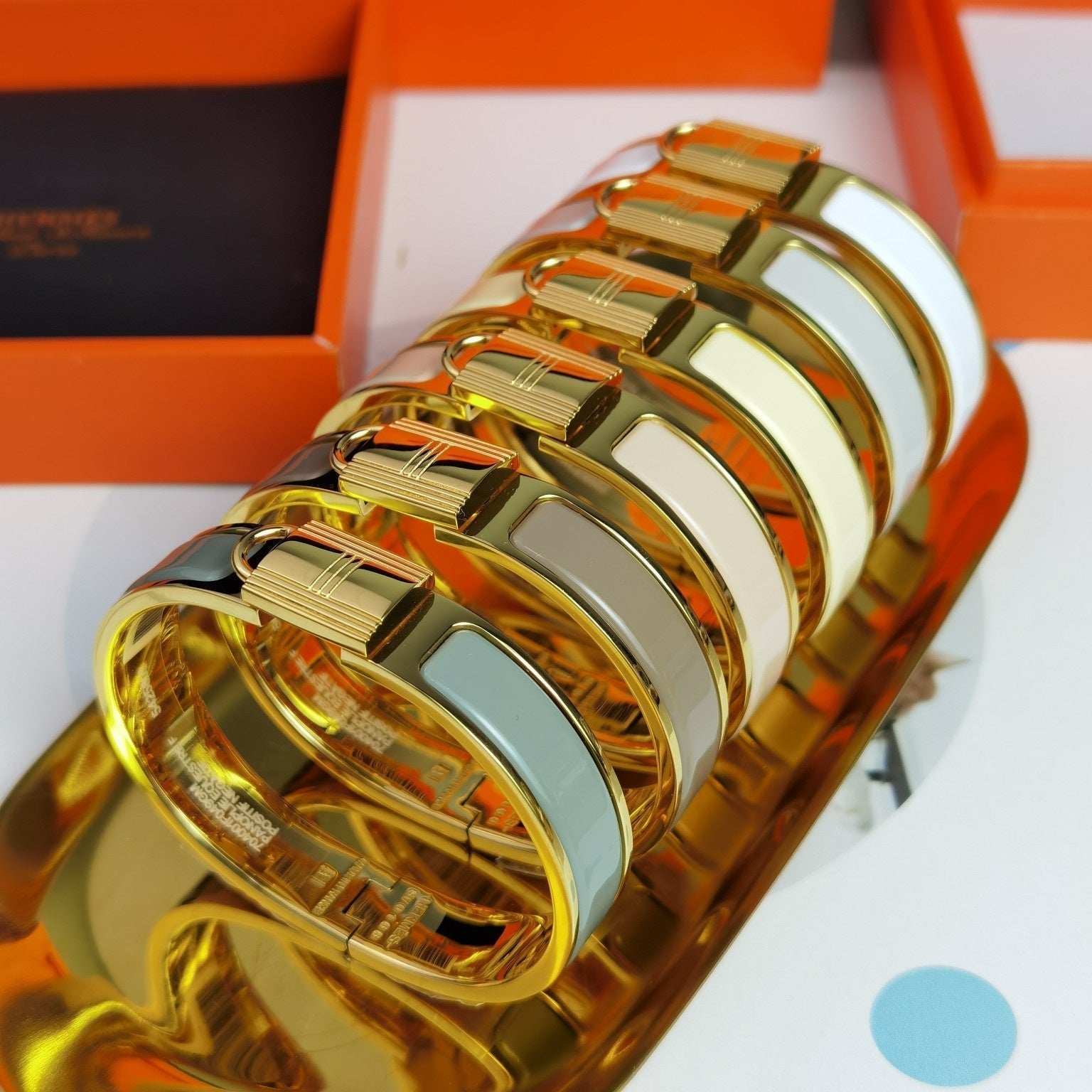 18K Clic Cadenas Light Brown Hermes Bracelet