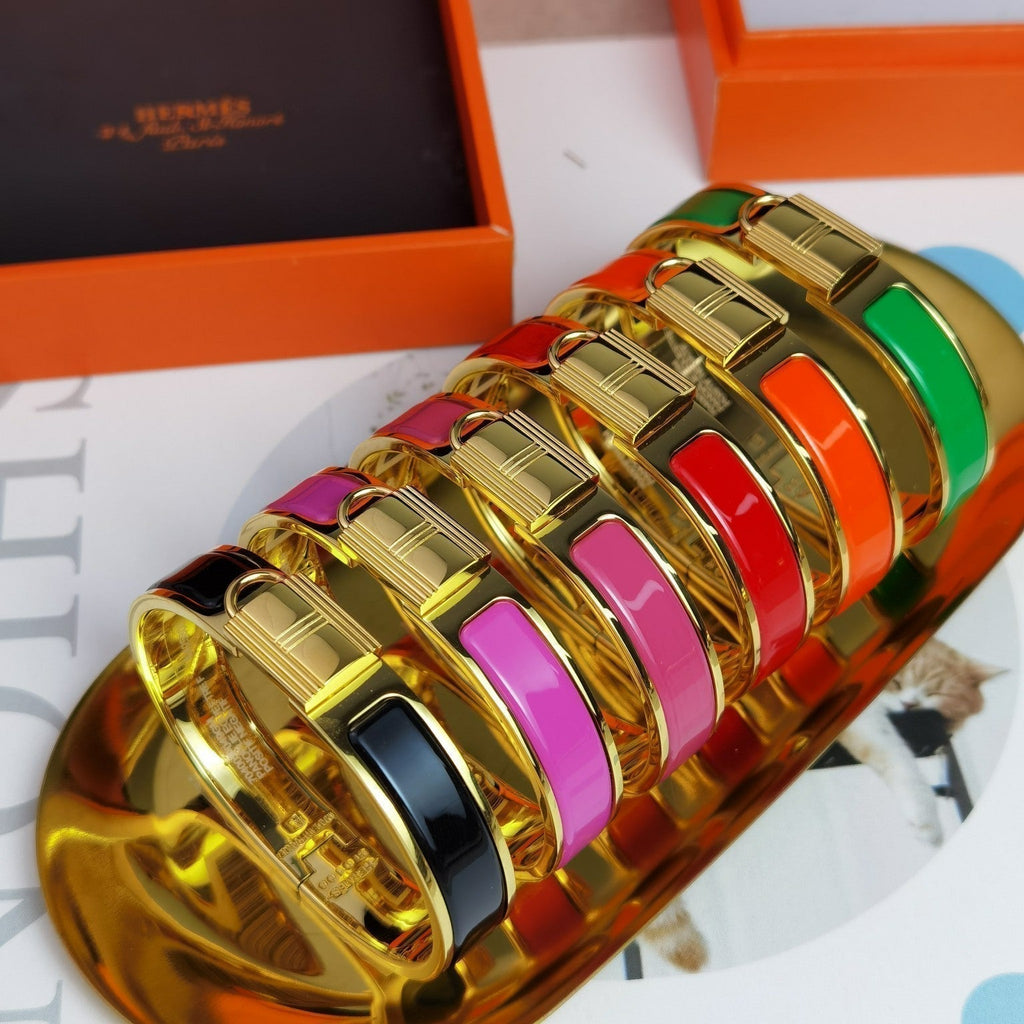 18K Clic Cadenas Black Hermes Bracelet