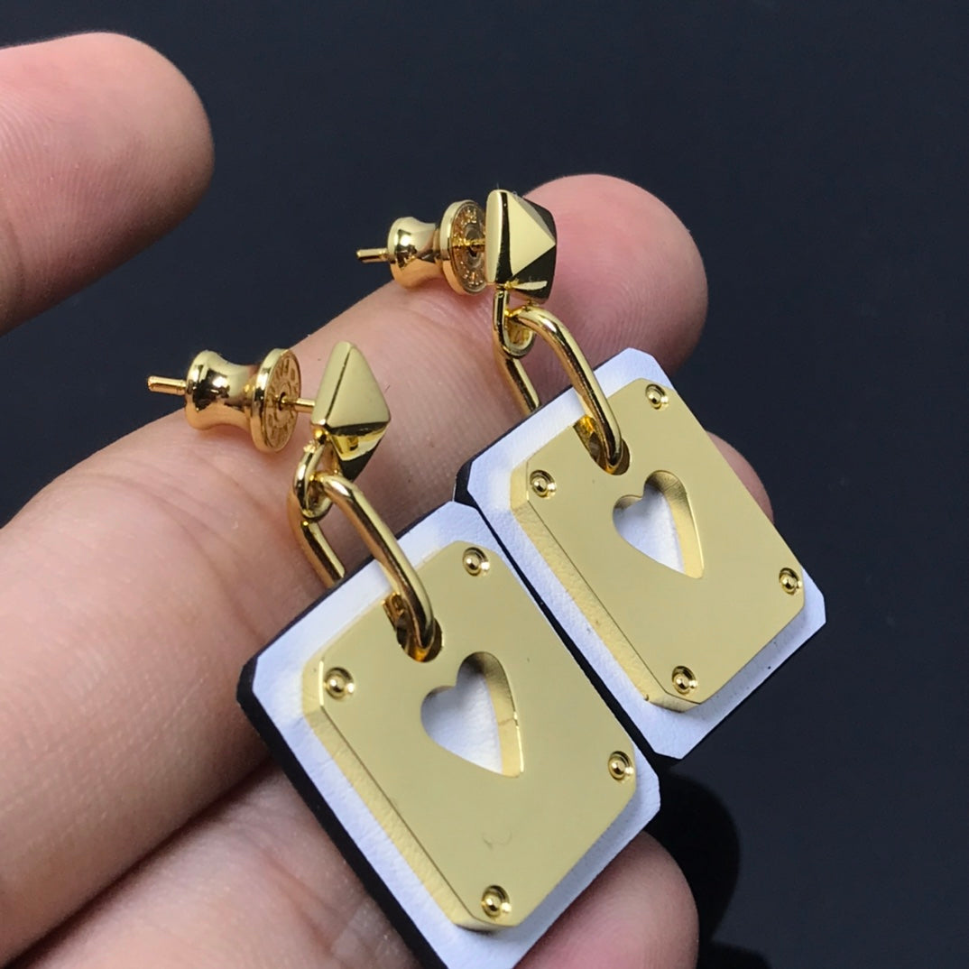 18K As De Celine White Hermes Earrings