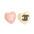 18K  Chanel Pink & Yellow Resin Earrings