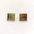 18K  Chanel Smooth Block Earrings