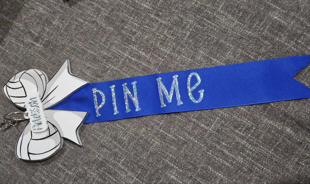 Pin Me Volleyball  Clothespin Clip Holder bag tag