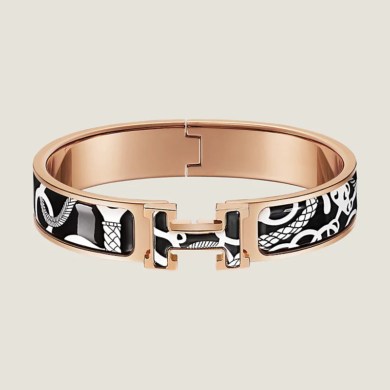 18K Clic Hermes Panoplie Equestre Black Bracelet