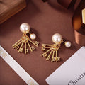 18K Dior Tassel Pearls Earrings