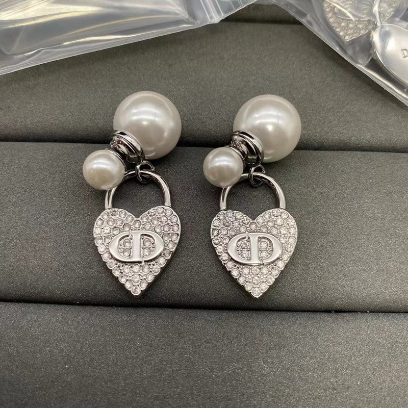18K Dior Diamond Lock Earrings