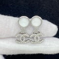 18K  Chanel Pearl White Gold Earrings