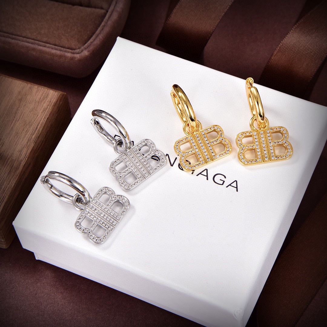 18K Balenciaga Pendant Earrings