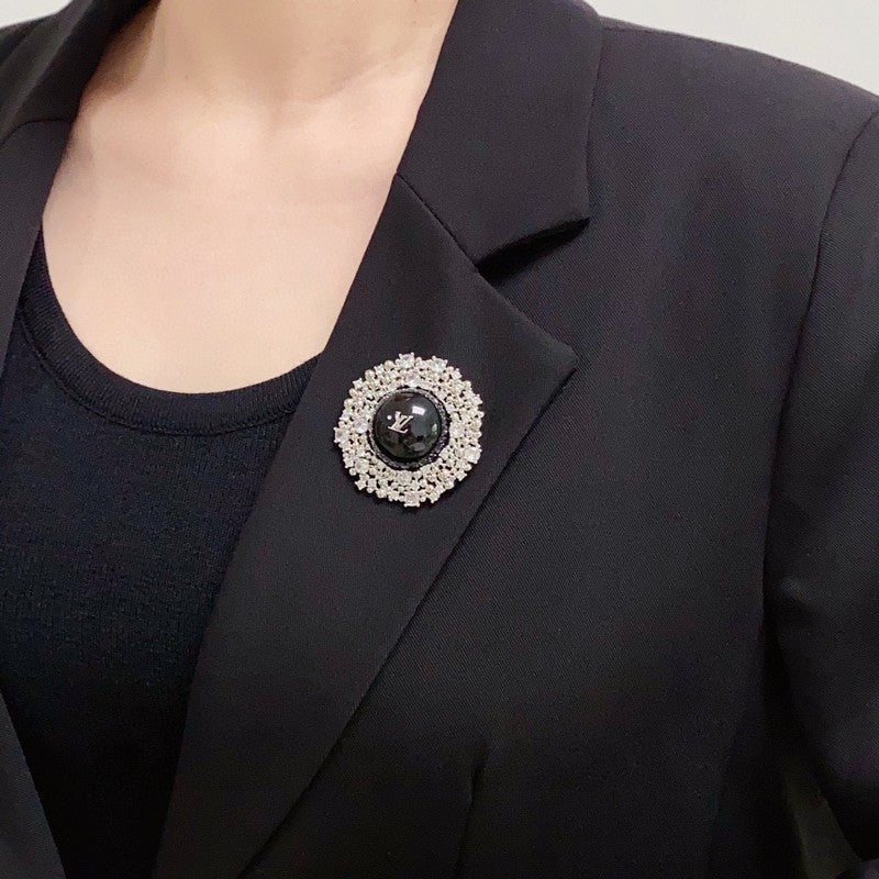 18K Louis Vuitton Black Ball Brooch