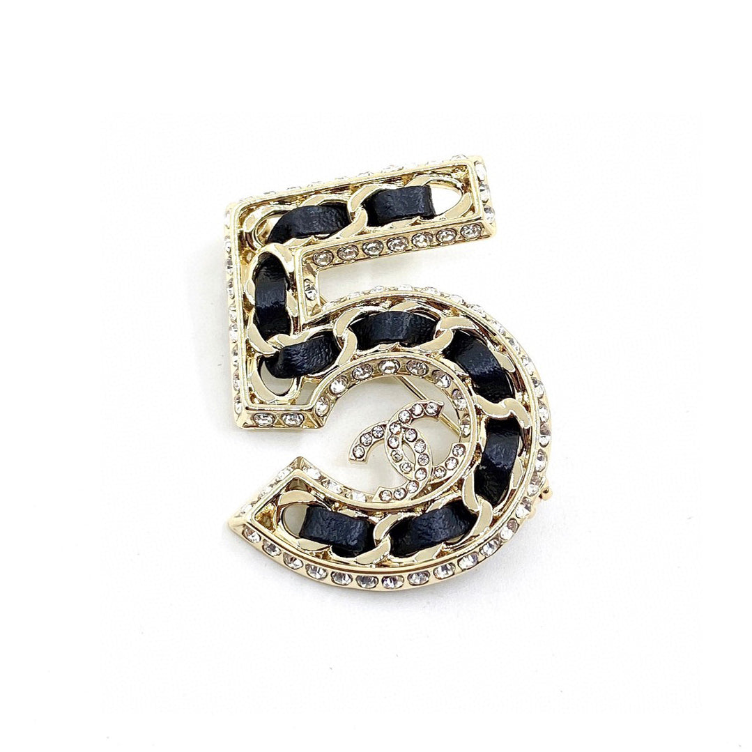 18K  Chanel No.5 Strass Brooch