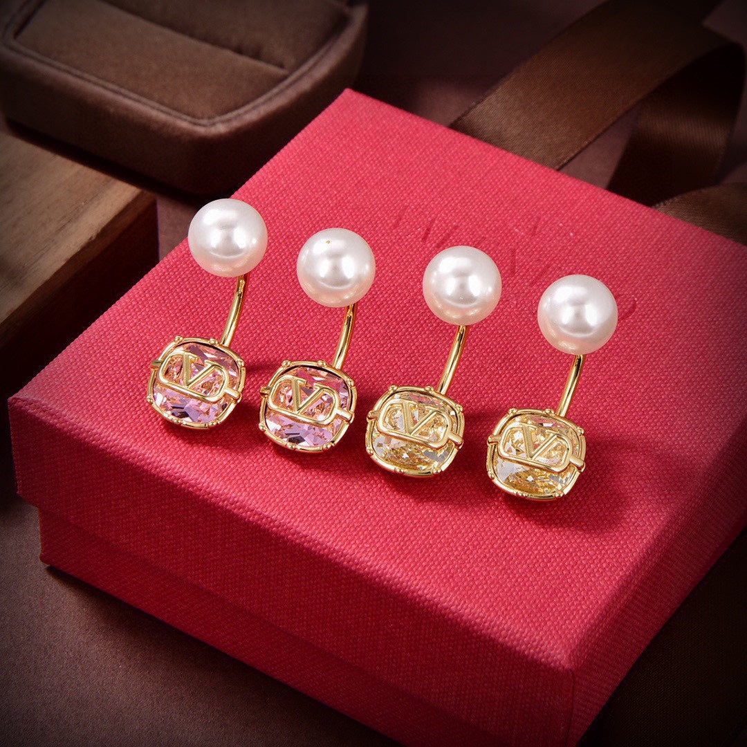 18K Valentino Crystal Earrings