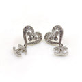 18K  Chanel Heart Diamond Earrings