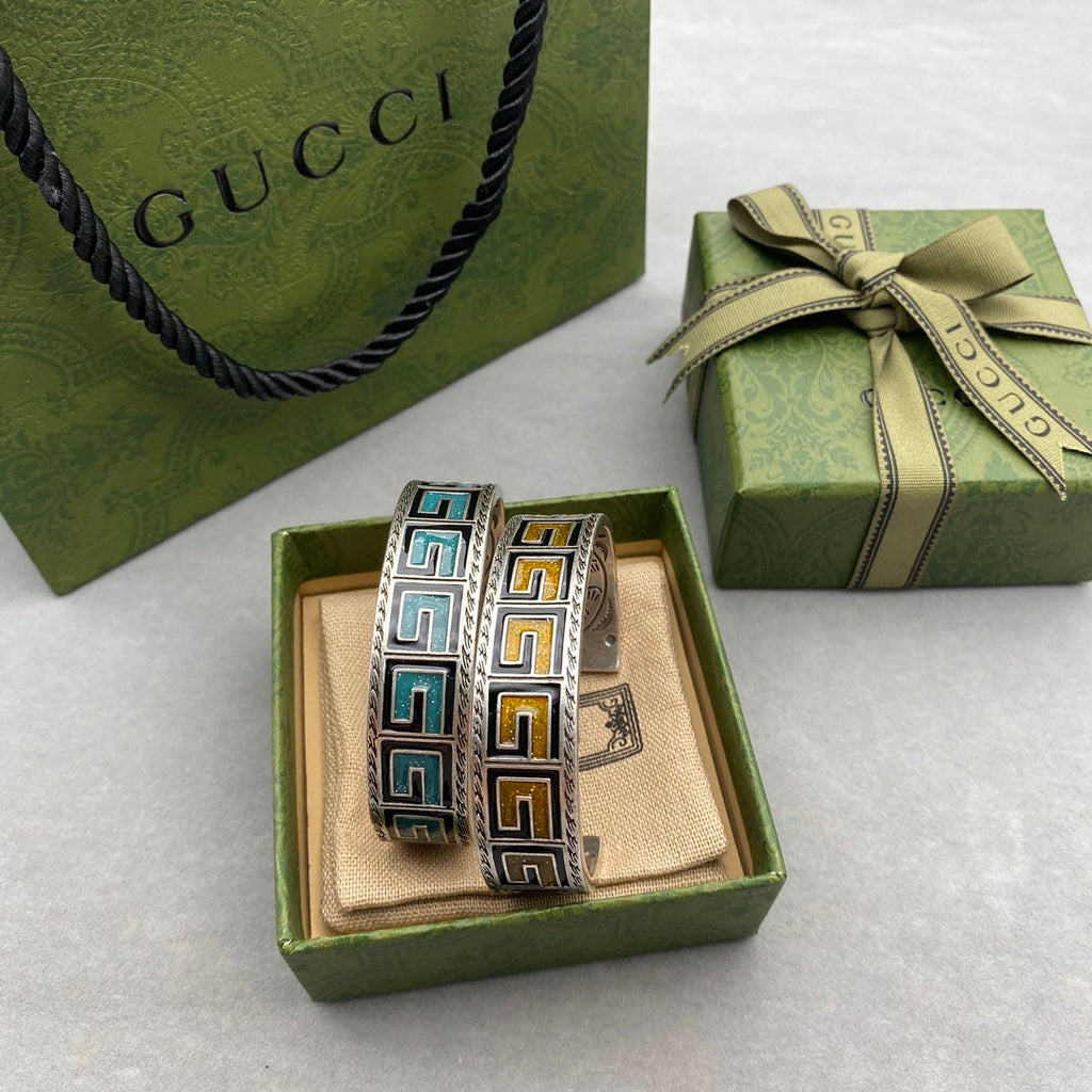 Double Gucci Cube Yellow Wide Bracelet