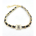 18K  Chanel Leather Necklace