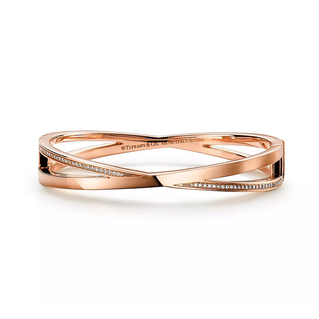 18K Tiffany Atlas x Narrow Hinged Bangle Bracelet