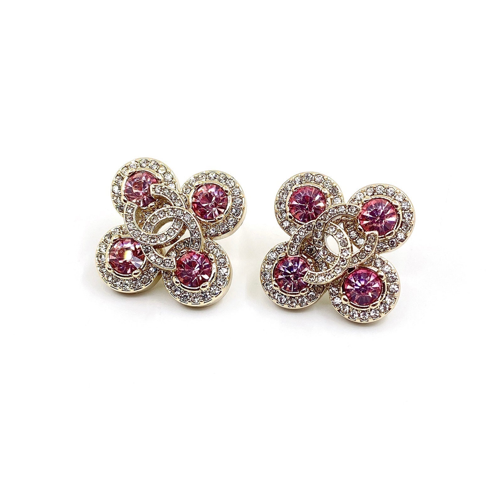 18K  Chanel Pink Diamonds Earrings