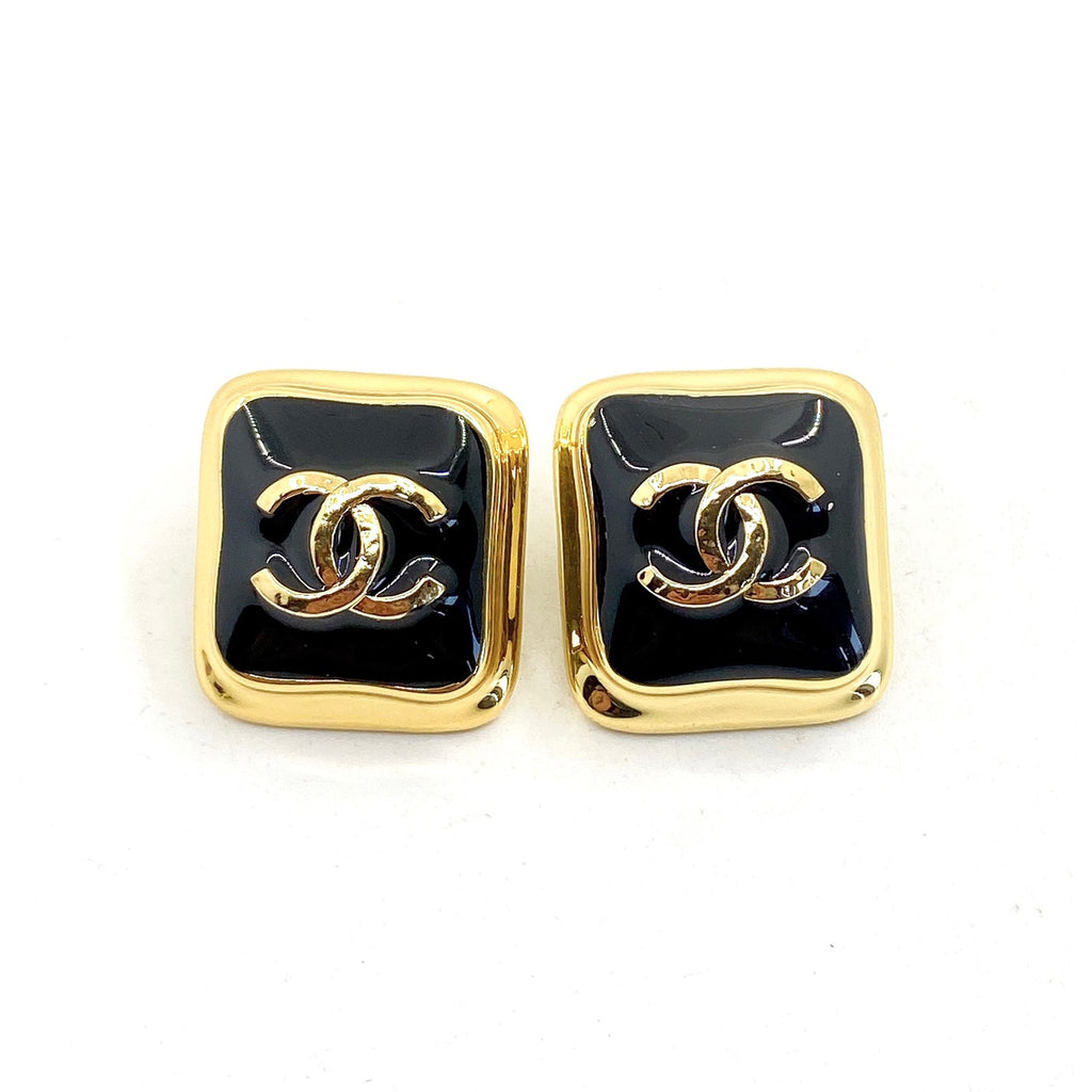18K Square  Chanel Earrings