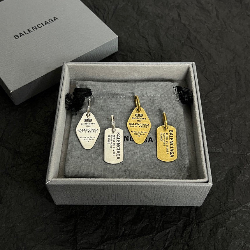 18K Balenciaga Plate Earrings