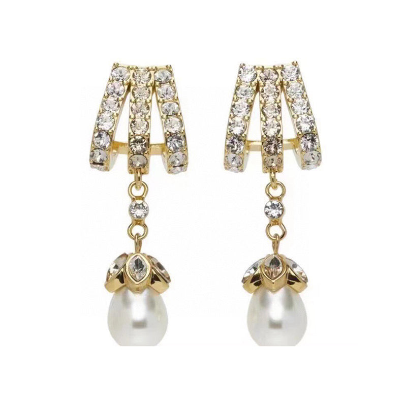 18K Celine Vintage Pearls Earrings