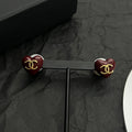 18K  Chanel Red Heart Earrings