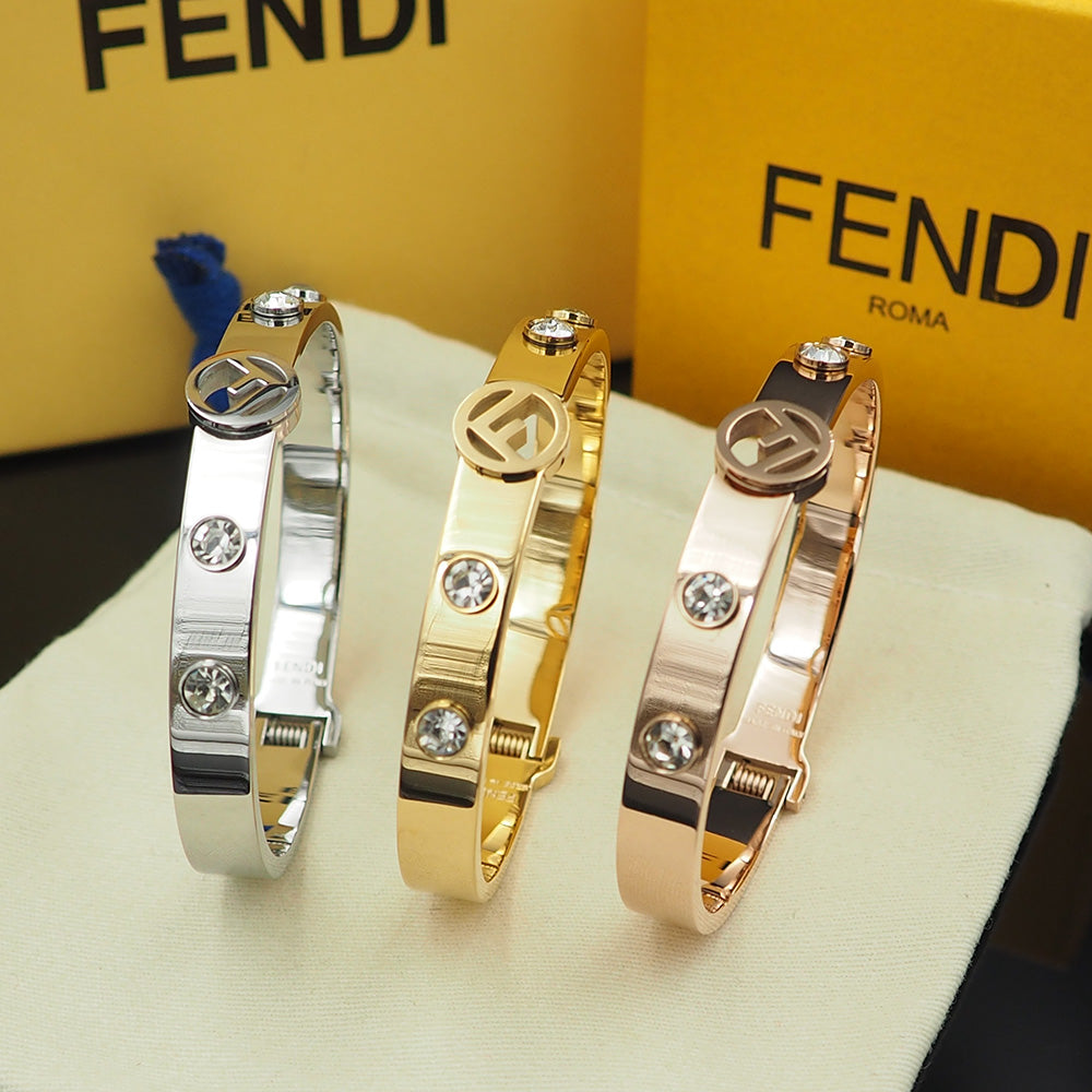 18K Fendi Is Crystals Bracelet