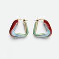 18K BVLGARI Twisted-triangle Hoop Earrings