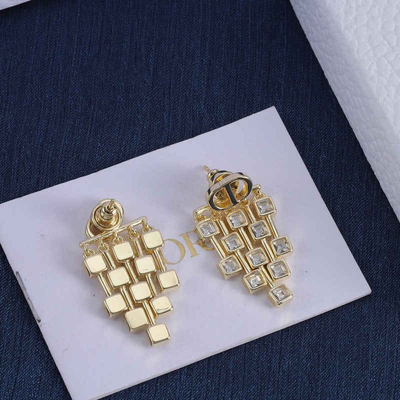 18K Dior Crystal Earrings