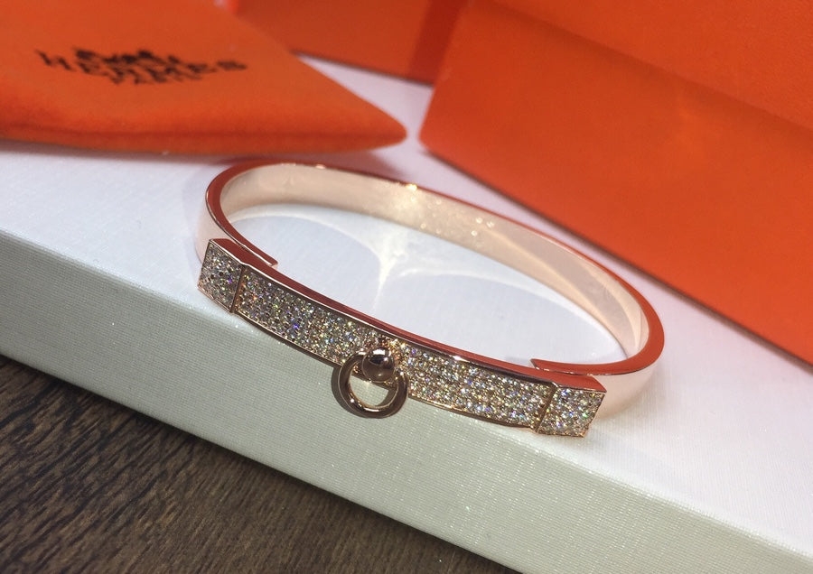 18K Collier De Chien Diamond Hermes Bracelet